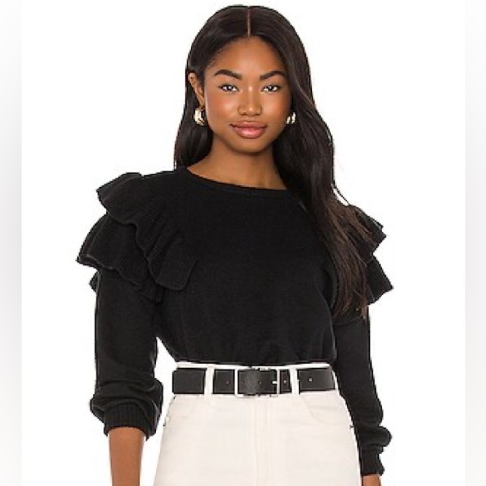 1. State Black Ruffle Sweater